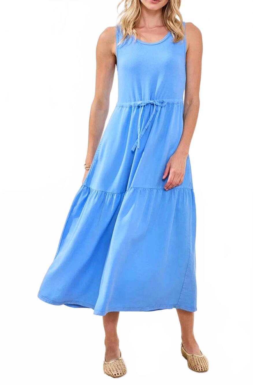 NEW TRIBAL women's mixed media dress in sky